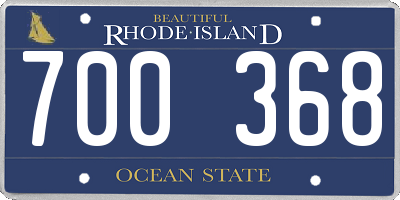 RI license plate 700368