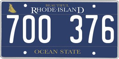 RI license plate 700376