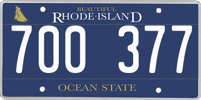 RI license plate 700377