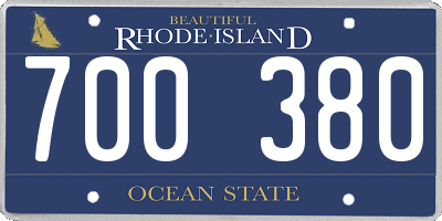 RI license plate 700380