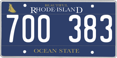 RI license plate 700383