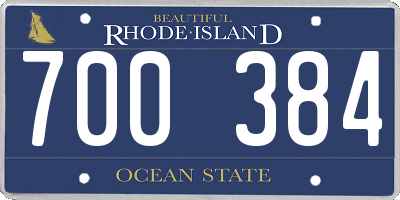 RI license plate 700384