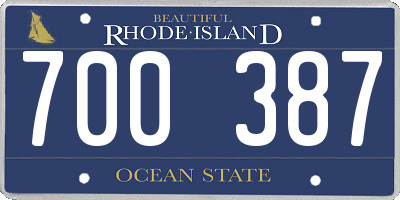 RI license plate 700387