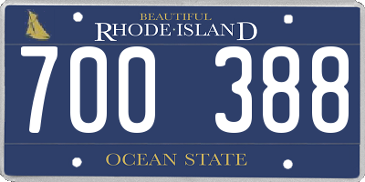 RI license plate 700388