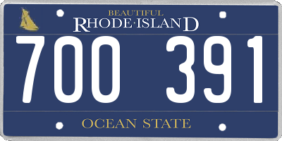 RI license plate 700391
