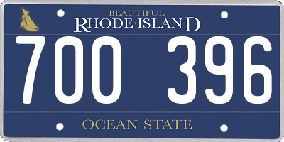 RI license plate 700396