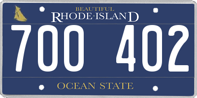 RI license plate 700402