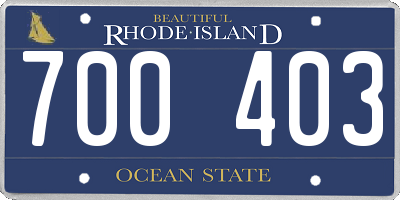 RI license plate 700403