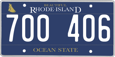 RI license plate 700406