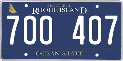 RI license plate 700407