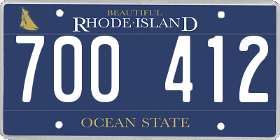 RI license plate 700412