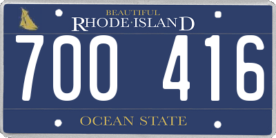 RI license plate 700416