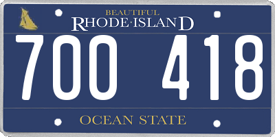 RI license plate 700418