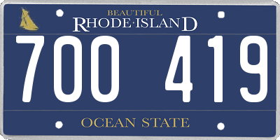 RI license plate 700419