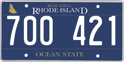 RI license plate 700421