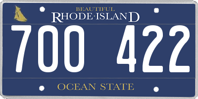 RI license plate 700422