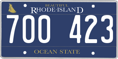 RI license plate 700423