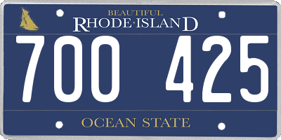 RI license plate 700425