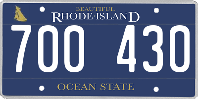 RI license plate 700430