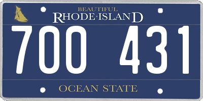 RI license plate 700431