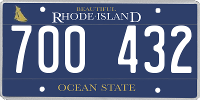 RI license plate 700432