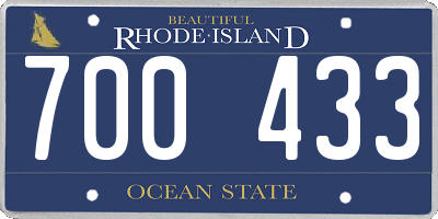 RI license plate 700433