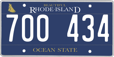 RI license plate 700434