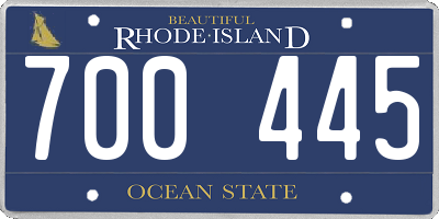 RI license plate 700445