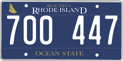 RI license plate 700447