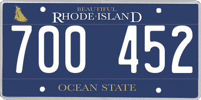 RI license plate 700452
