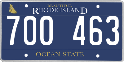 RI license plate 700463