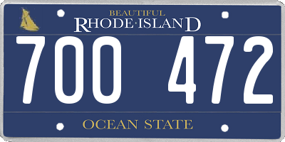 RI license plate 700472
