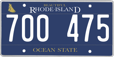 RI license plate 700475