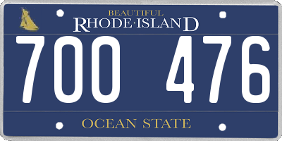 RI license plate 700476