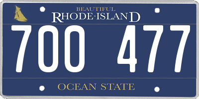 RI license plate 700477