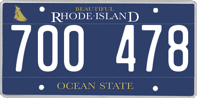 RI license plate 700478