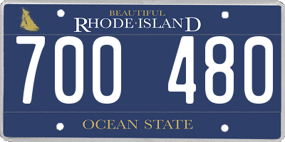 RI license plate 700480