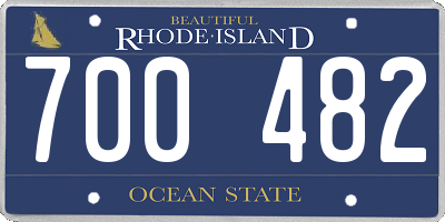 RI license plate 700482