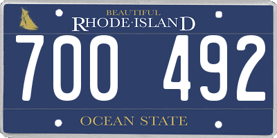 RI license plate 700492