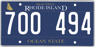 RI license plate 700494