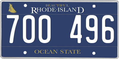 RI license plate 700496