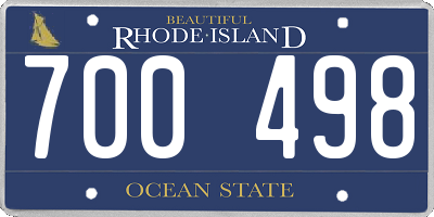 RI license plate 700498