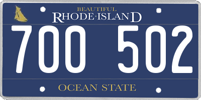 RI license plate 700502
