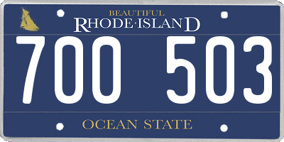 RI license plate 700503