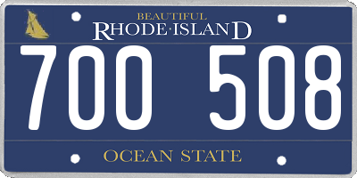 RI license plate 700508
