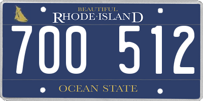 RI license plate 700512