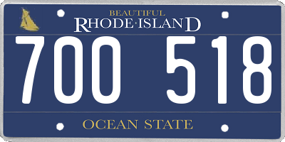 RI license plate 700518