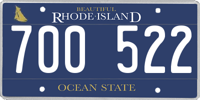 RI license plate 700522