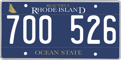 RI license plate 700526