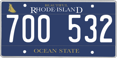 RI license plate 700532